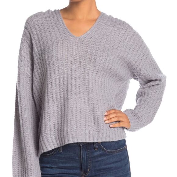 360 Cashmere Sweaters - 360 Cashmere Naomi Ribbed Wool/Cashmere V-Neck Sweater